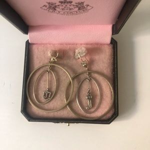Juicy couture hoop earrings with case!